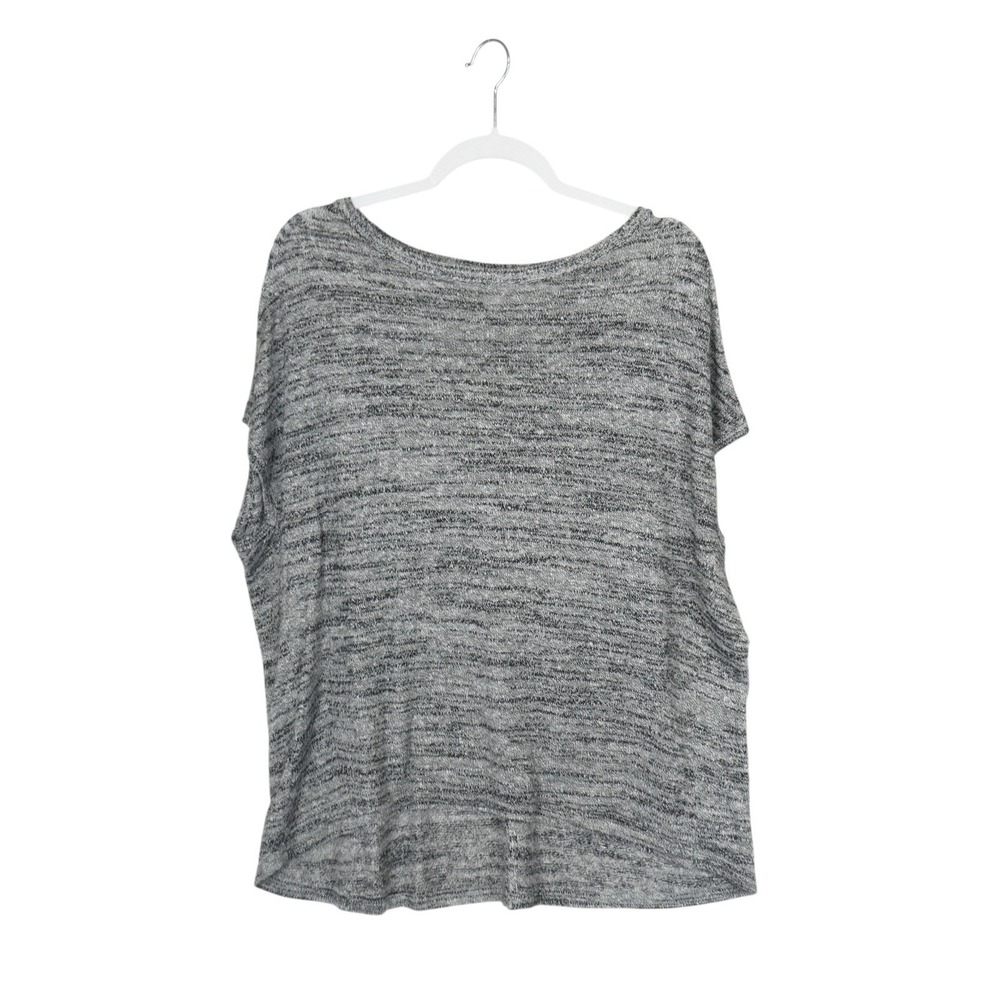 Pure‎ Jill Marled Gray Knit Linen Blend Tunic Top Size M Relaxed Fit